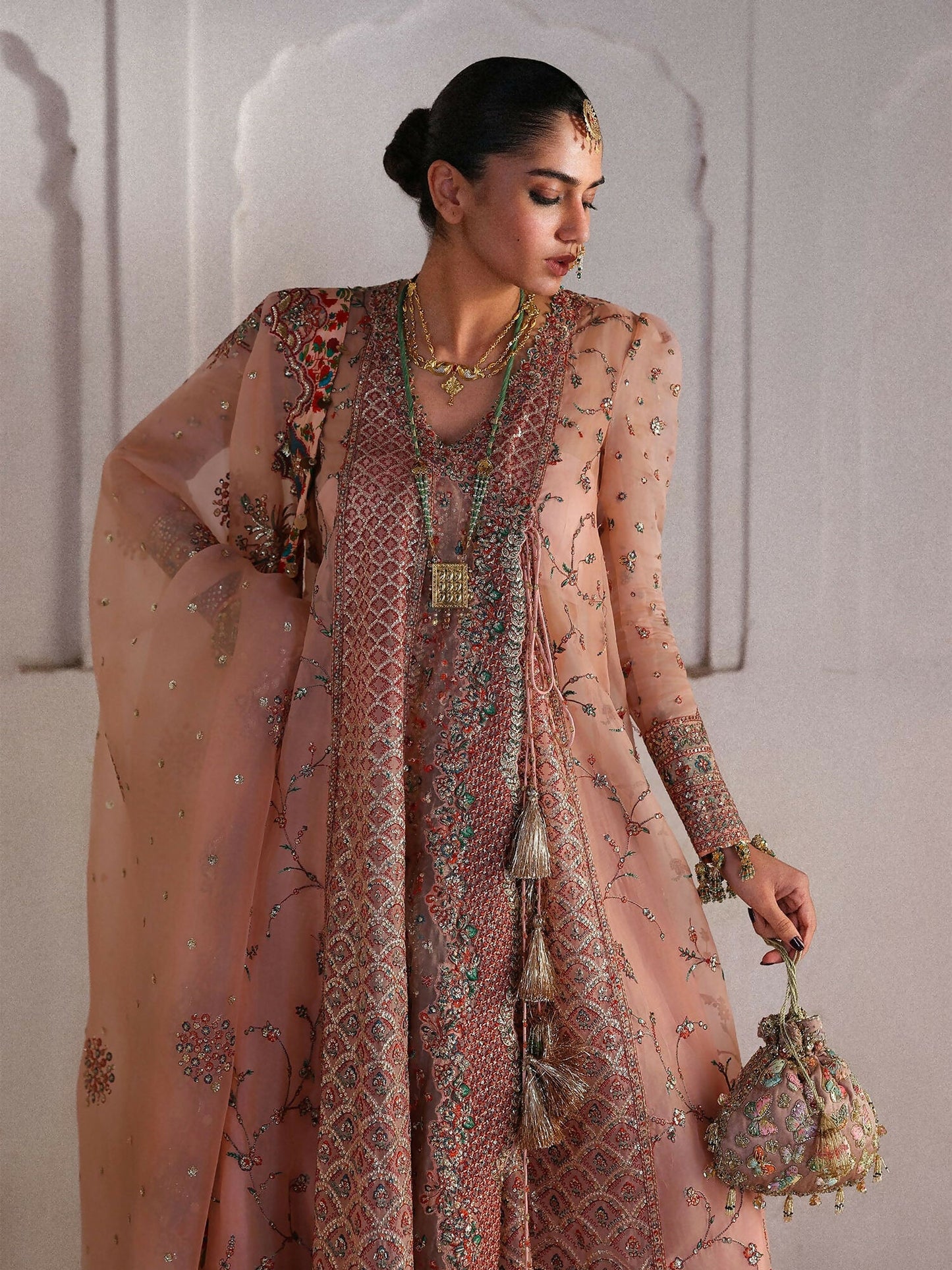 Hussain Rehar Festive Unstitched'26 Organza Embroidered 3-Piece Suit-Malka