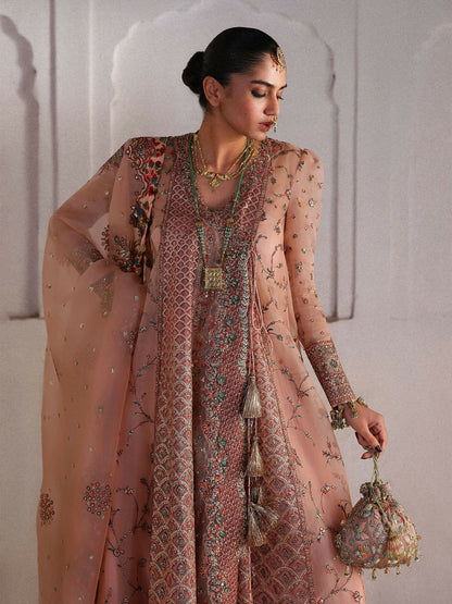 Hussain Rehar Festive Unstitched'26 Organza Embroidered 3-Piece Suit-Malka