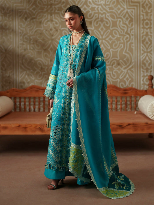 Binilyas Mashriq Luxury Lawn'26 Embroidered Unstitched 3-Piece Suit-D-116-B