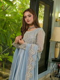 Farooq Hameed Studio Glass Silk Embroidered Stitched 3-Piece Suit-Izzah