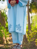 Kachy Dhaagy Lawn Embroidered Stitched 2-Piece Suit-Khaas