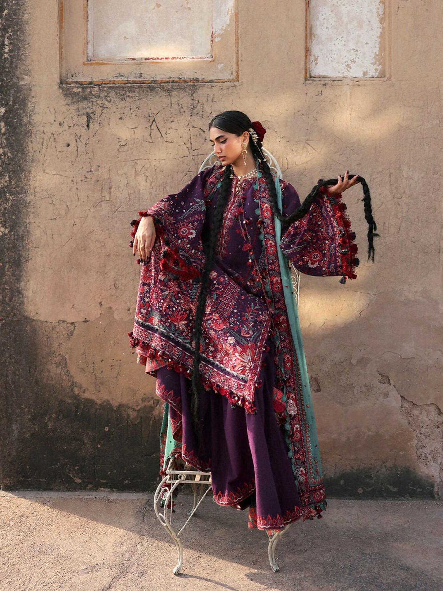 Hussain Rehar Karandi'25 Embroidered Unstitched 3-Piece Suit-Sultana