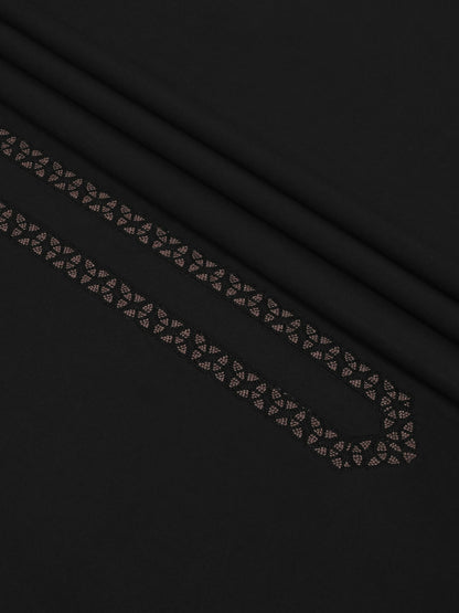 Black Fabrich Men Embroidered Wash & Wear Unstitched Shalwar Kameez-GTS-MG-001