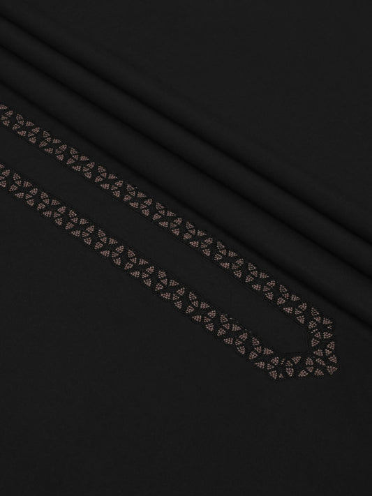 Black Fabrich Men Embroidered Wash & Wear Unstitched Shalwar Kameez-GTS-MG-001