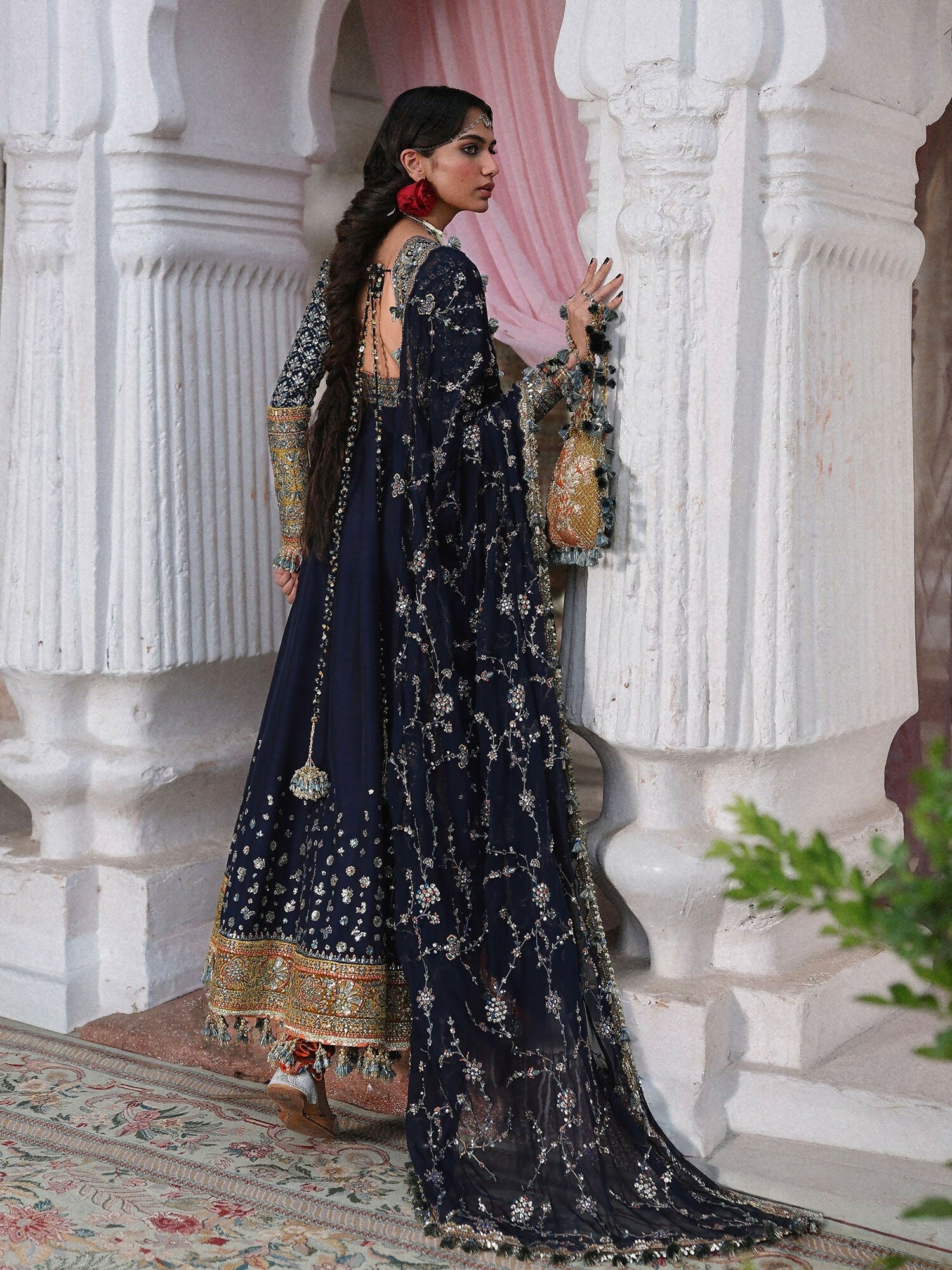 Hussain Rehar Festive Unstitched'26 Korean Raw Silk Embroidered 3-Piece Suit-Nain Tara