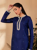 Allure By IH Raw Silk Embellished Stitched 3-Piece Suit-Naz