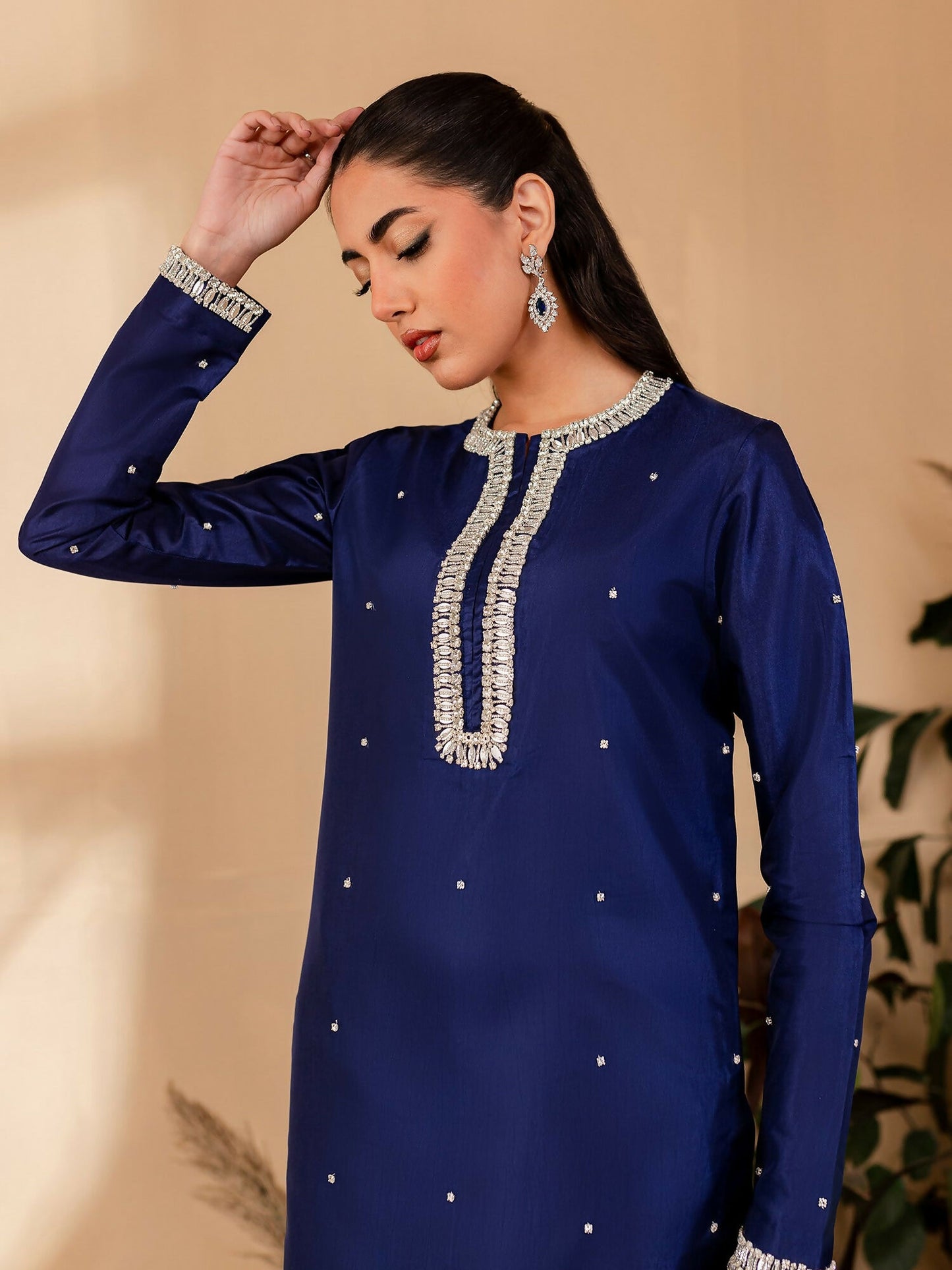 Allure By IH Raw Silk Embellished Stitched 3-Piece Suit-Naz