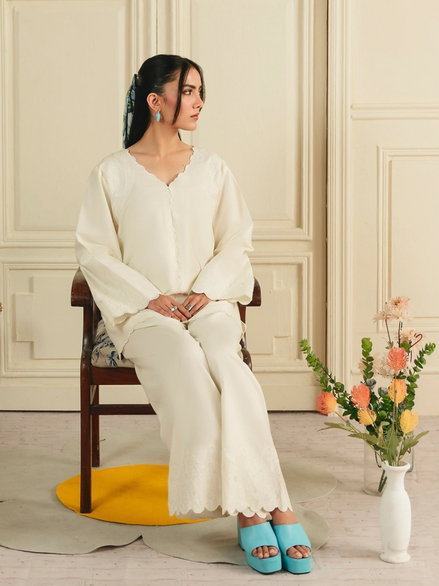 Mannat Clothing Boho Summer'26 Cotton Embroidered Stitched Suit-Crescent