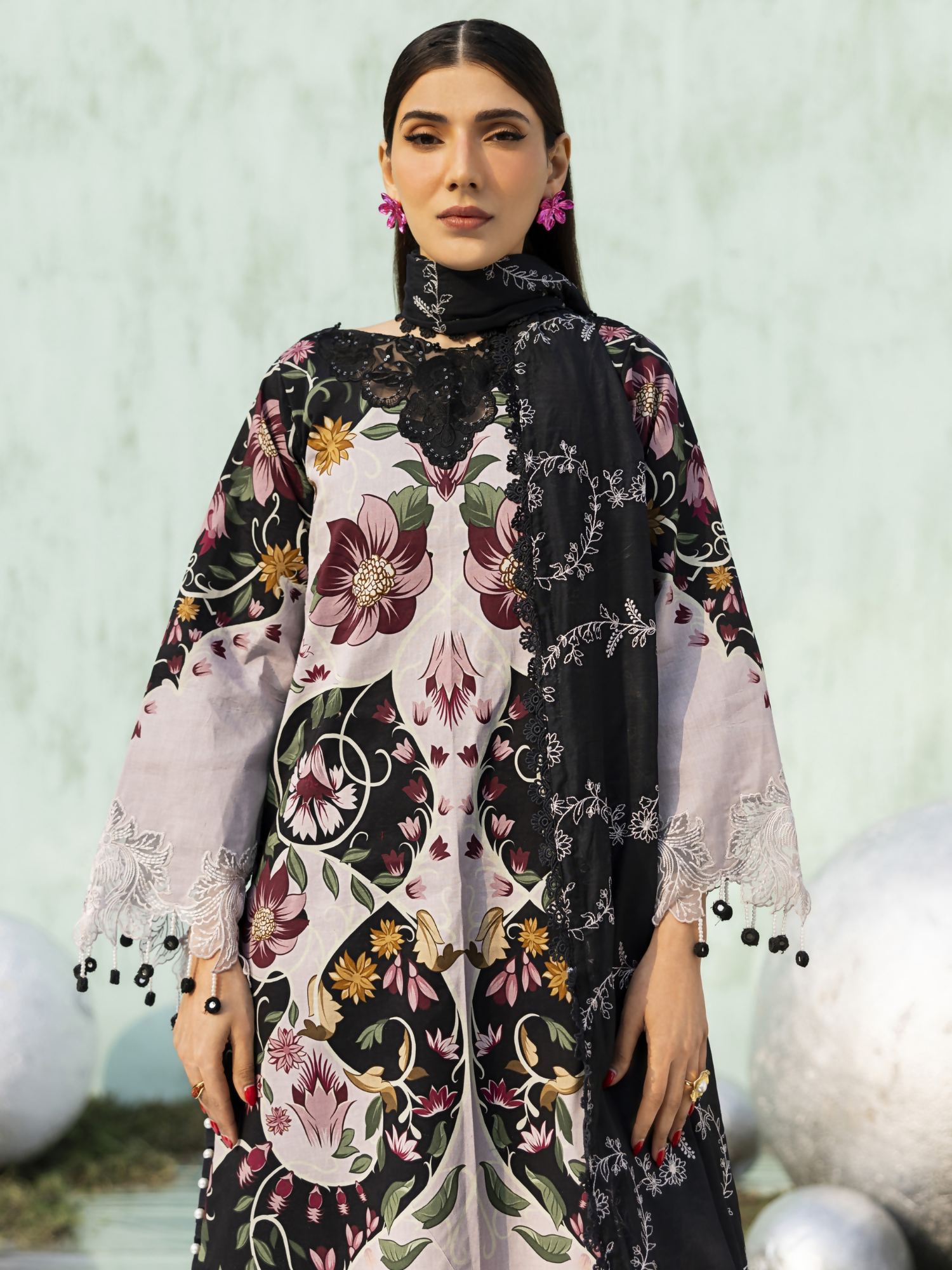 Parishay Ivy Bloom'26 Lawn Embroidered Unstitched 3-Piece Suit-IB-07