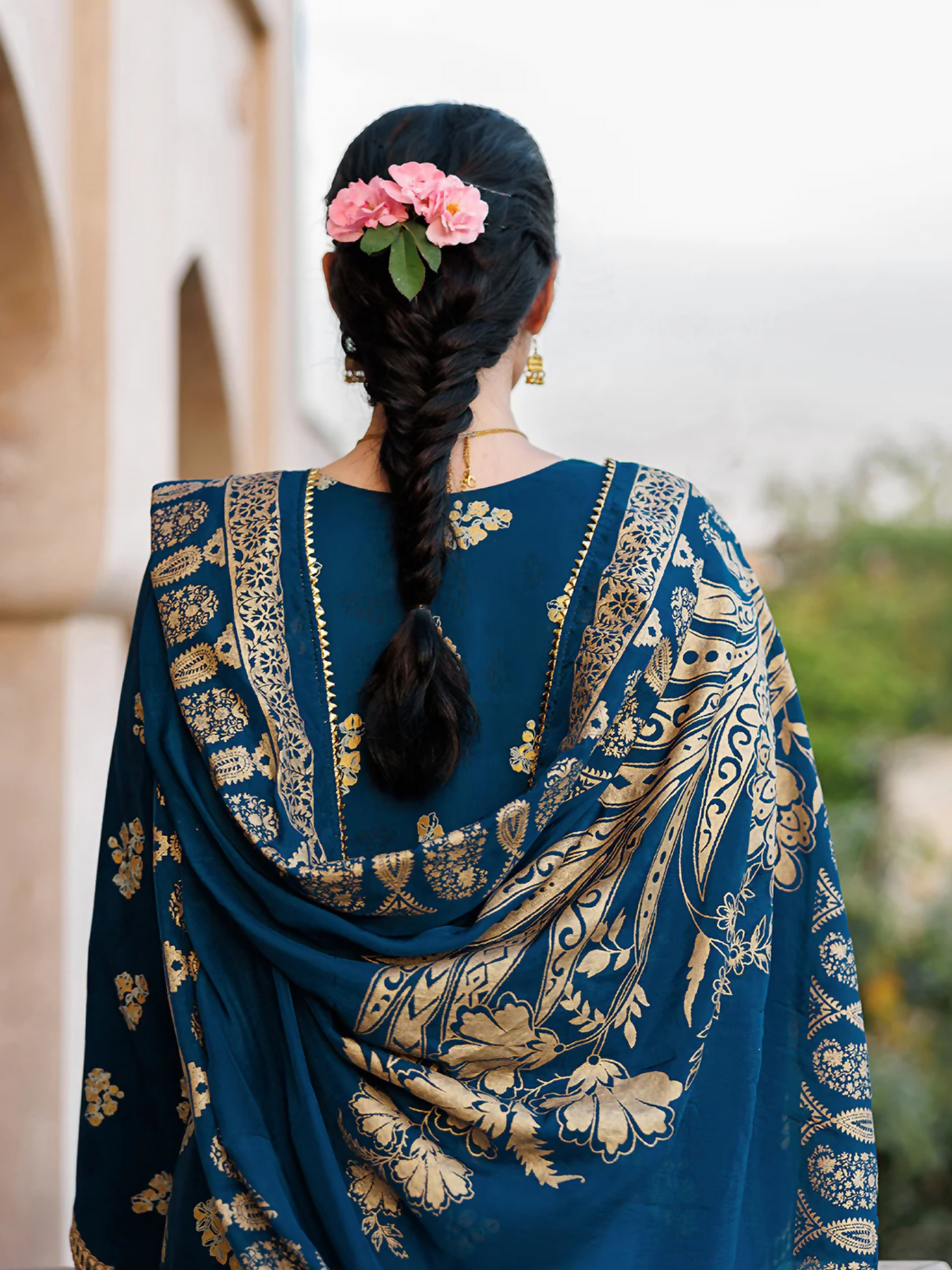 Blue Panache Apparel Noor Mahal Cotton Printed Stitched Suit-Dilafza