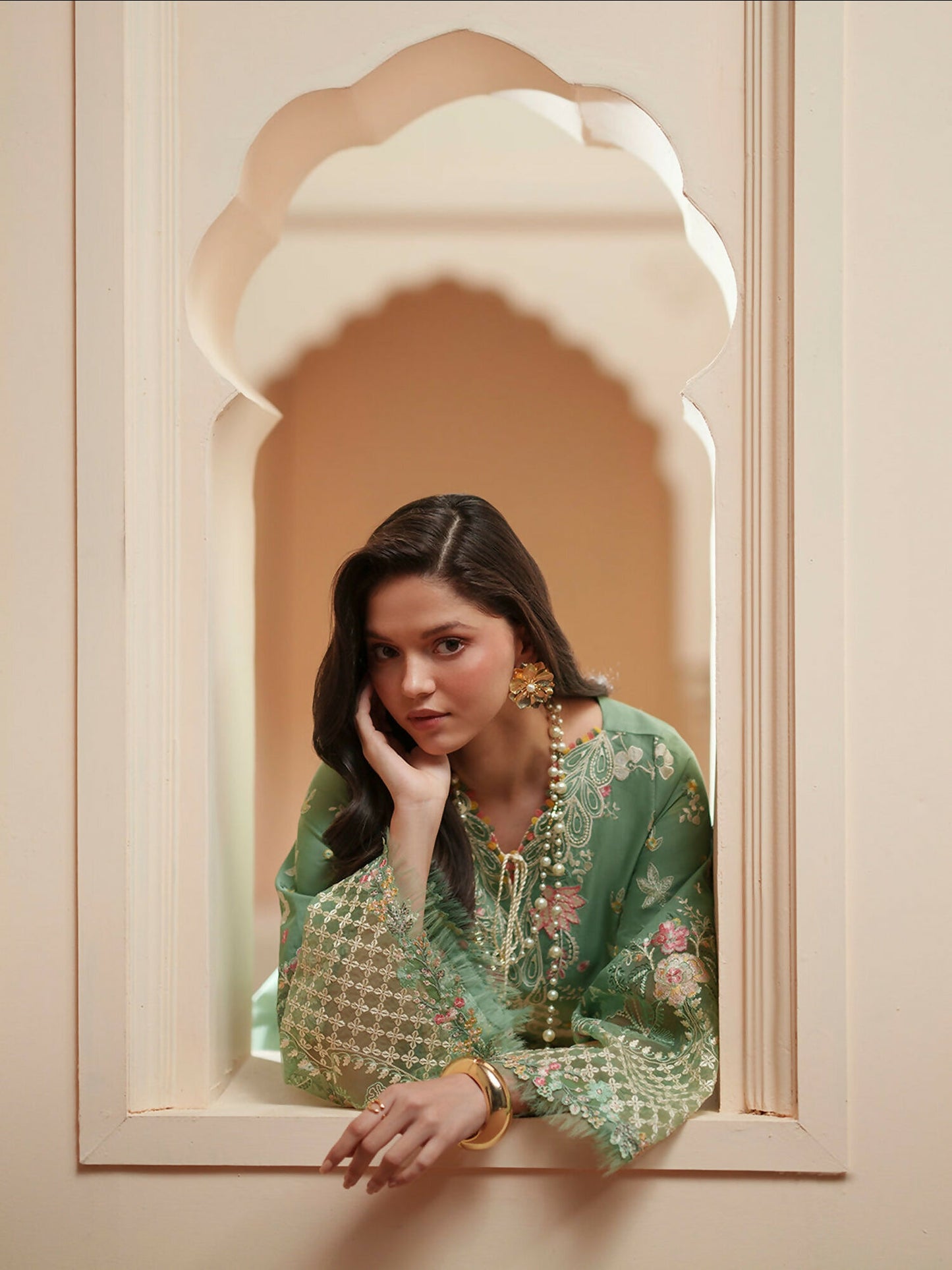 Binilyas Mashriq Luxury Lawn'26 Embroidered Unstitched 3-Piece Suit-D-117-A