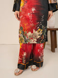 Stylish Collection Velvet Vogue Printed Co-Ord Set-Red Love