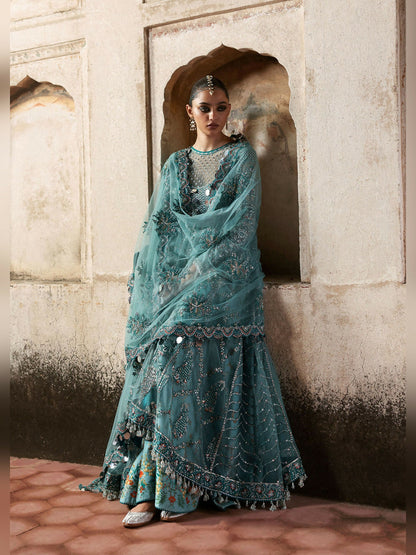 Hussain Rehar Massarat Festive Unstitched'25 Net 3-Piece Suit-Nagma