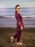 Velvour Girls Cotton Embroidered Stitched 2-Piece Suit-VG136-A