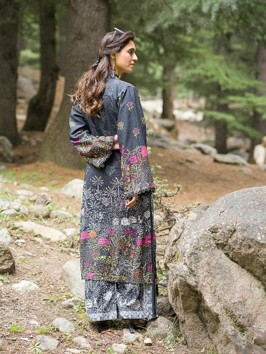 HU Studios Doriya Linen Printed Stitched 2-Piece Suit-Gulnaqsh