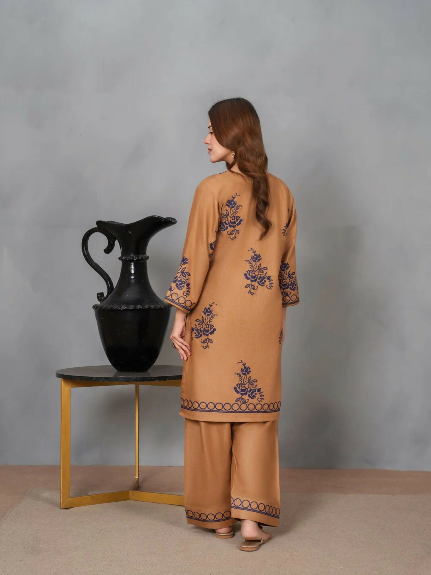 Stylish Collection Musk Linen Embroidered Stitched 2-Piece Suit-Arub