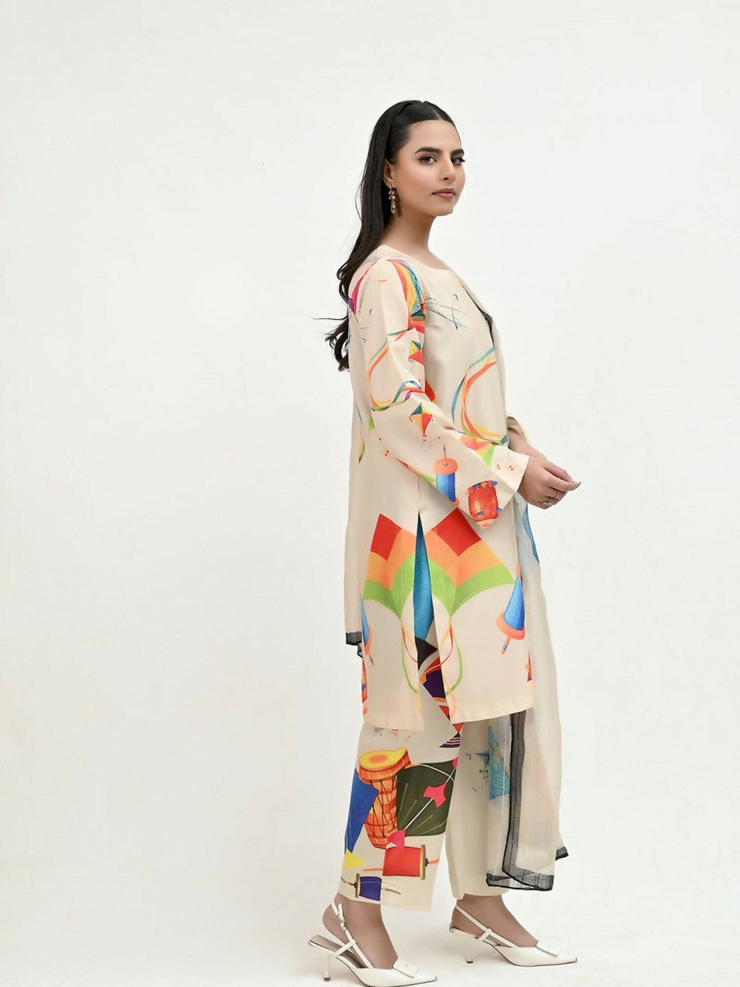 Imran Aftab Basant Mela Raw Silk Printed Stitched 3-Piece Suit-IARP 07