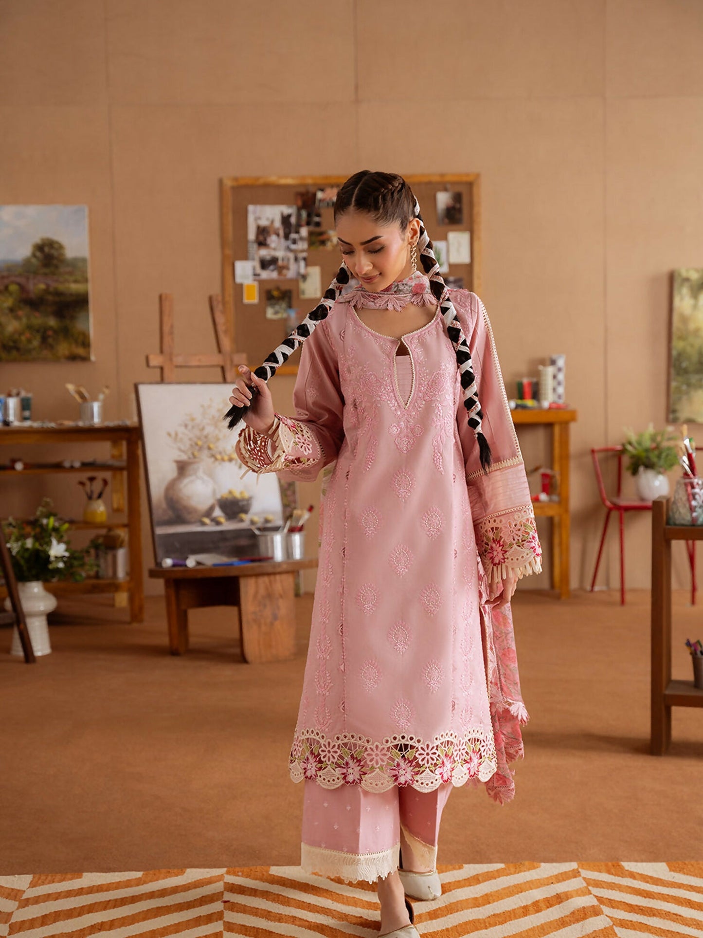 Joolie By Saira Rizwan Lawn Embroidered Unstitched 3-Piece Suit-Leyla-B-SRL25-04