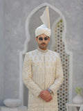 Gem Garments Afsanah Raw Silk Embellished Sherwani-Riaz