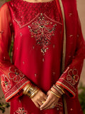 Shurooq Geet Organza Embroidered Stitched 3-Piece Suit-Mahia