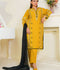 HU Studios Marjaan Collection Embroidered Stitched 3-Piece Suit-Daffodils Delight