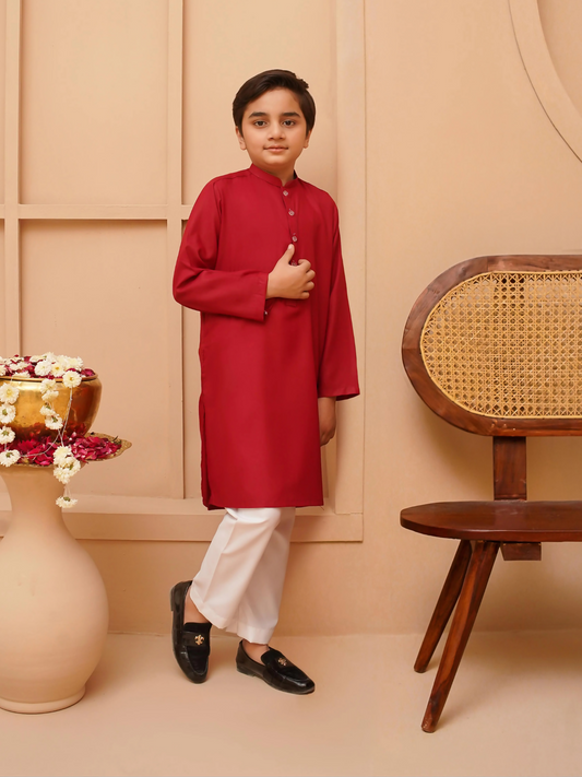 Kidoz Kloset Wash & Wear Kurta Pajama-Amber Mirage-Boy