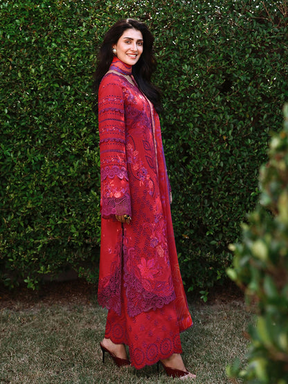Mushq A Moi Luxury Lawn Embroidered Unstitched 3-Piece Suit-Falling Petals