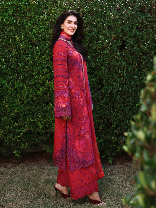 Mushq A Moi Luxury Lawn Embroidered Unstitched 3-Piece Suit-Falling Petals