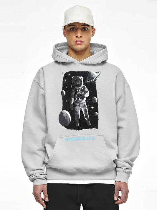Jupiter Heavy GSM Space Life Puff Printed Oversized Hoodie-14833