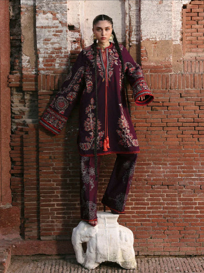 Jugnu By Hussain Rehar Khaddar'25 Embroidered Unstitched 3-Piece Suit-Laleh