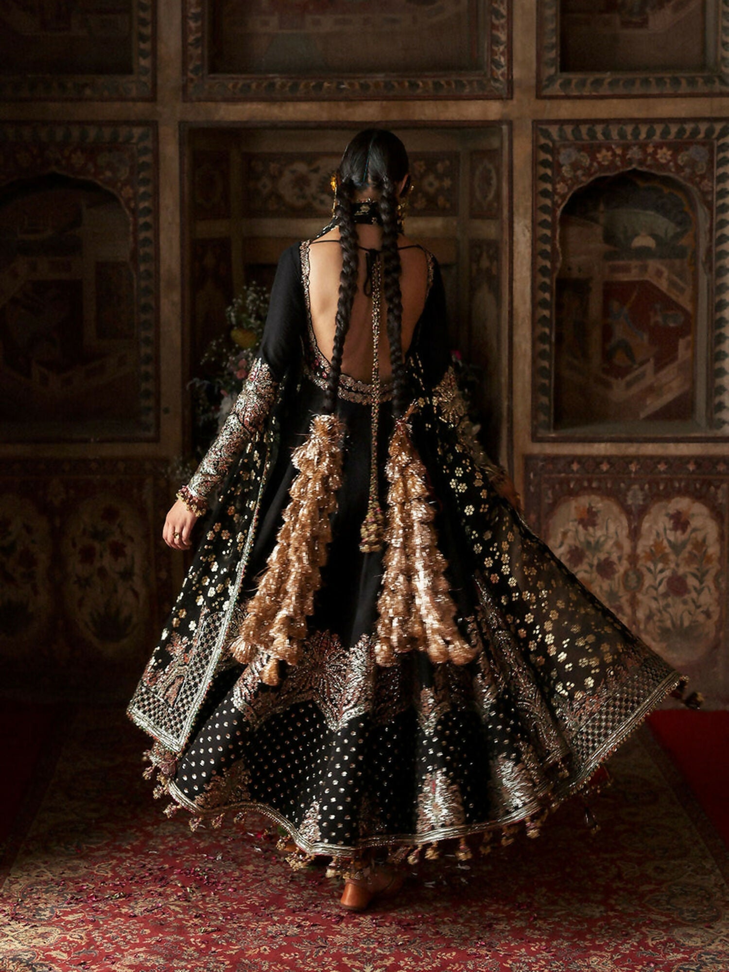 Hussain Rehar Massarat Festive Unstitched'25 Korean Raw Silk Embroidered 3-Piece Suit-Noor Jehan