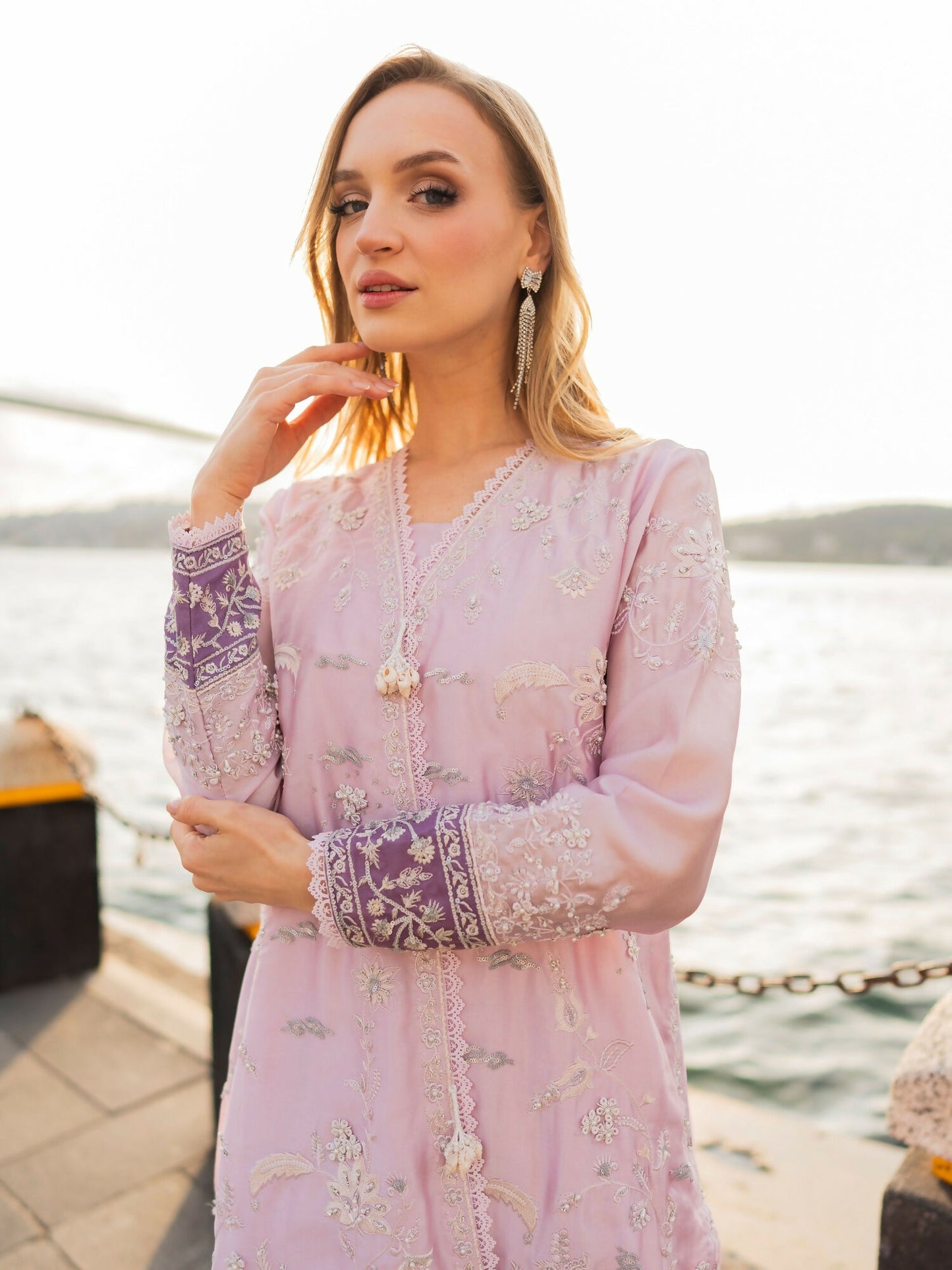 Farooq Hameed Studio EiD Collection'26 Pure Silk Embroidered Stitched 3-Piece Suit-Eva