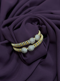 Glitter Jewellery Two-Toned Kara with Textured Sphere & Crystal Detailing