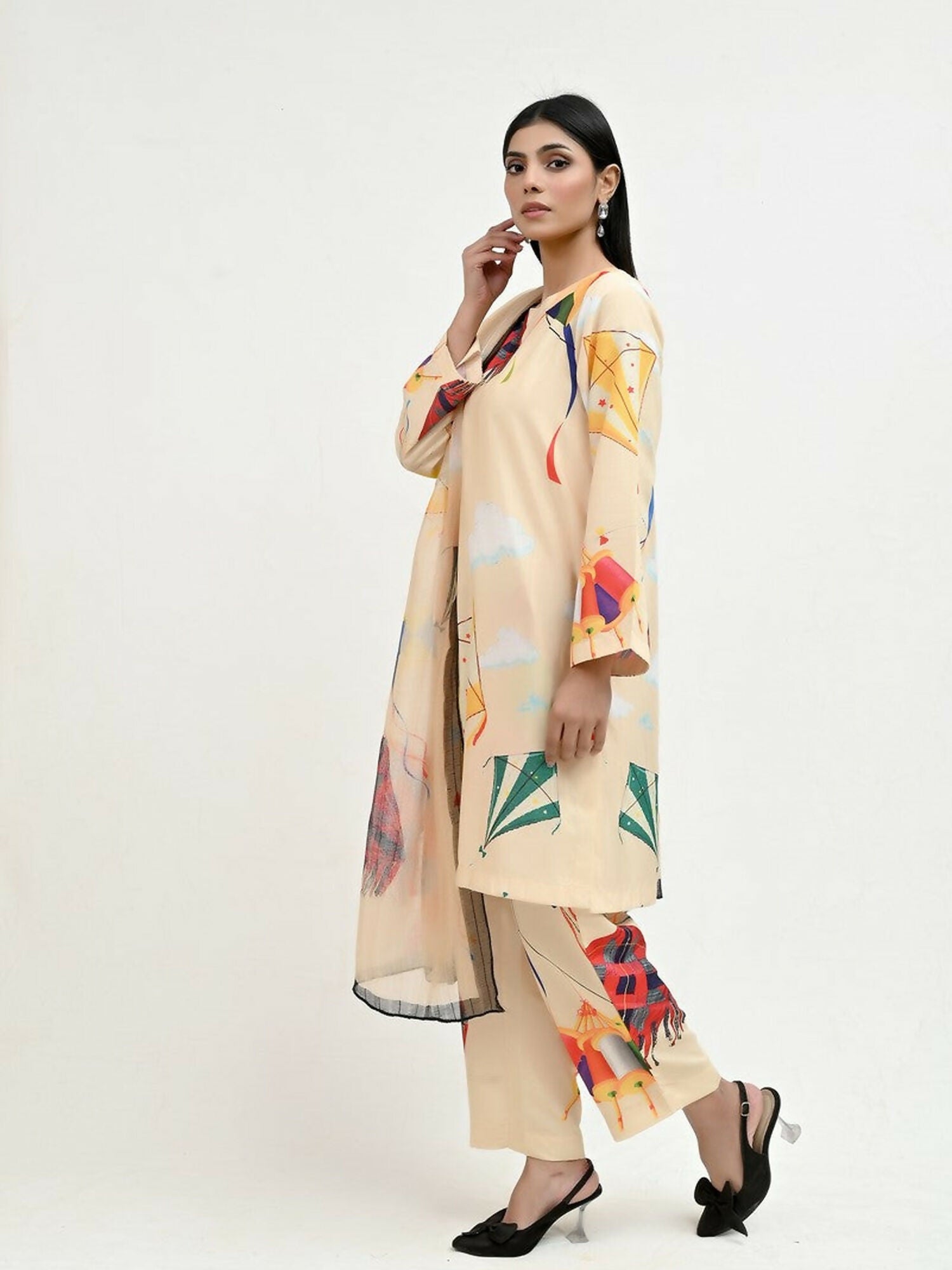 Imran Aftab Basant Mela Raw Silk Printed Unstitched 3-Piece Suit-IARP 06