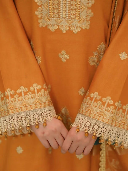 Zeephire Dhanak Embroidered Stitched 3-Piece Suit-Ifra