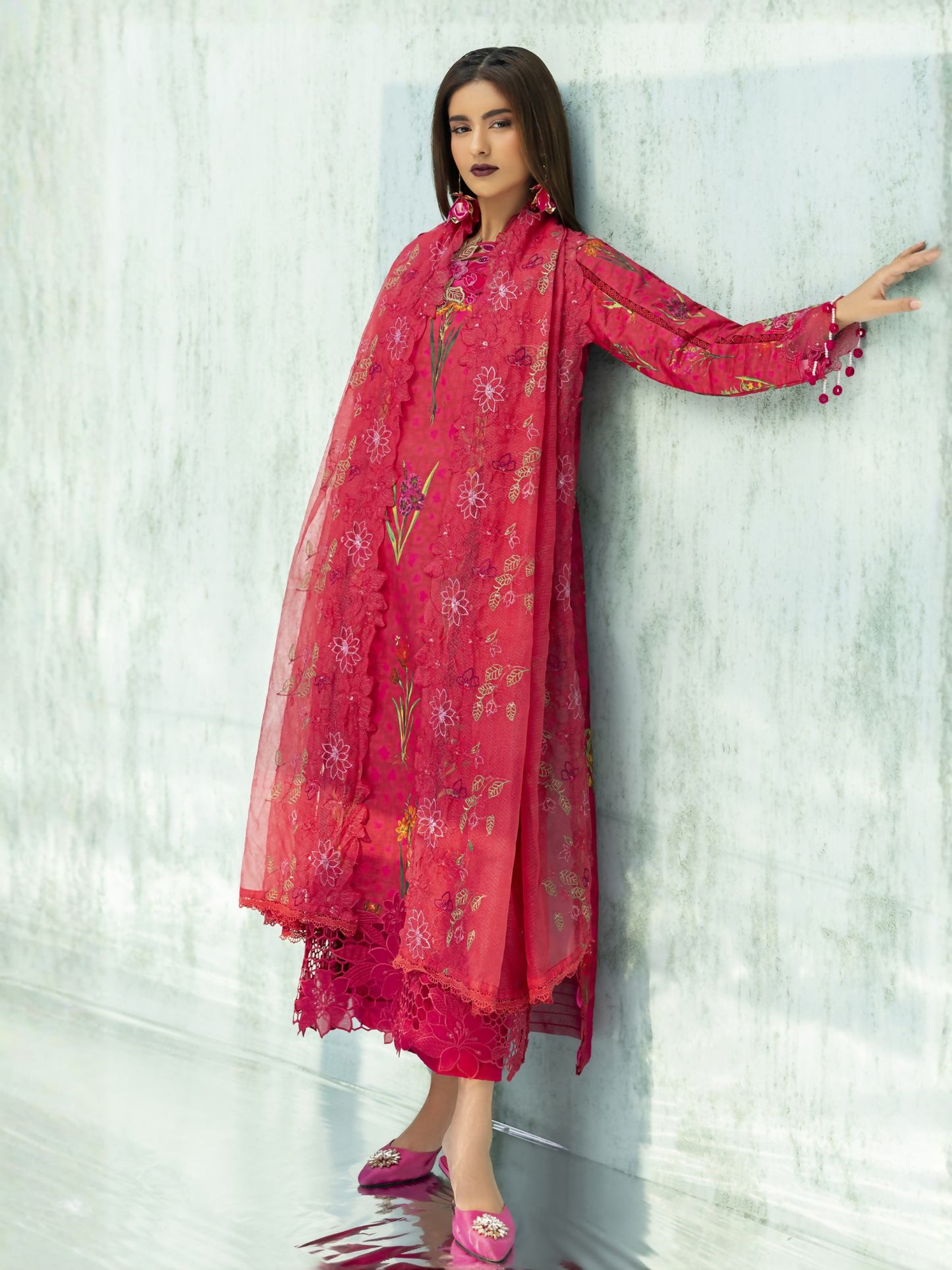 Parishay Ivy Bloom'26 Lawn Embroidered Unstitched 3-Piece Suit-IB-16