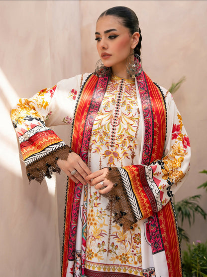 Binilyas Kotrai Embroidered Unstitched 3-Piece Suit-794-A