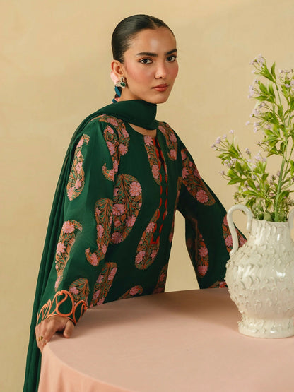 Mannat Clothing Boho Summer'26 Cotton Embroidered Stitched Suit-Leafline