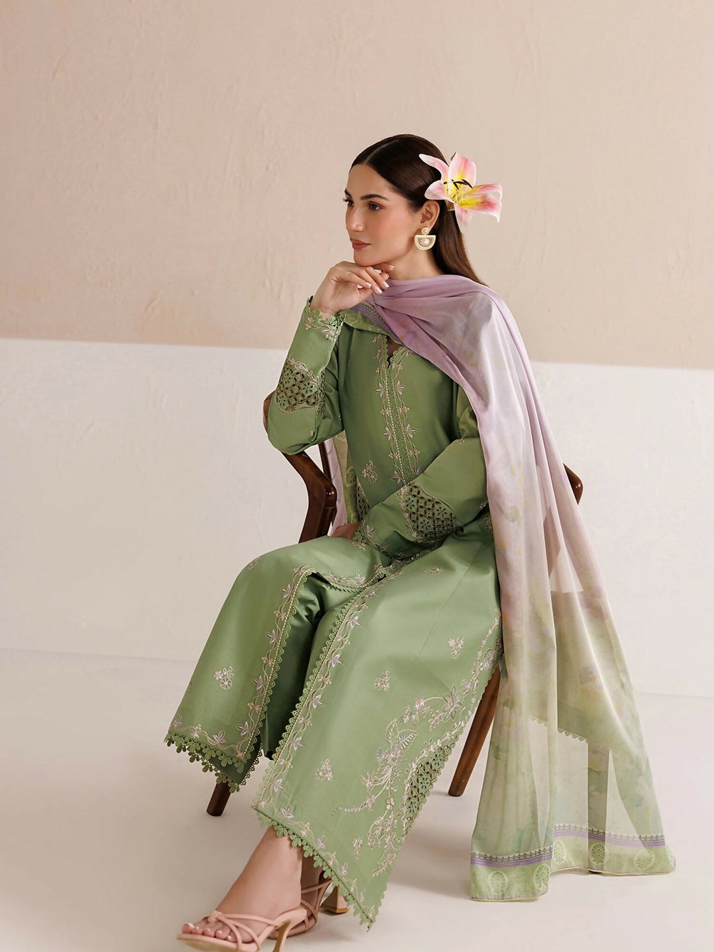 Panache Apparel Mistfall Vol II Cotton Embroidered Stitched Suit-Caelis