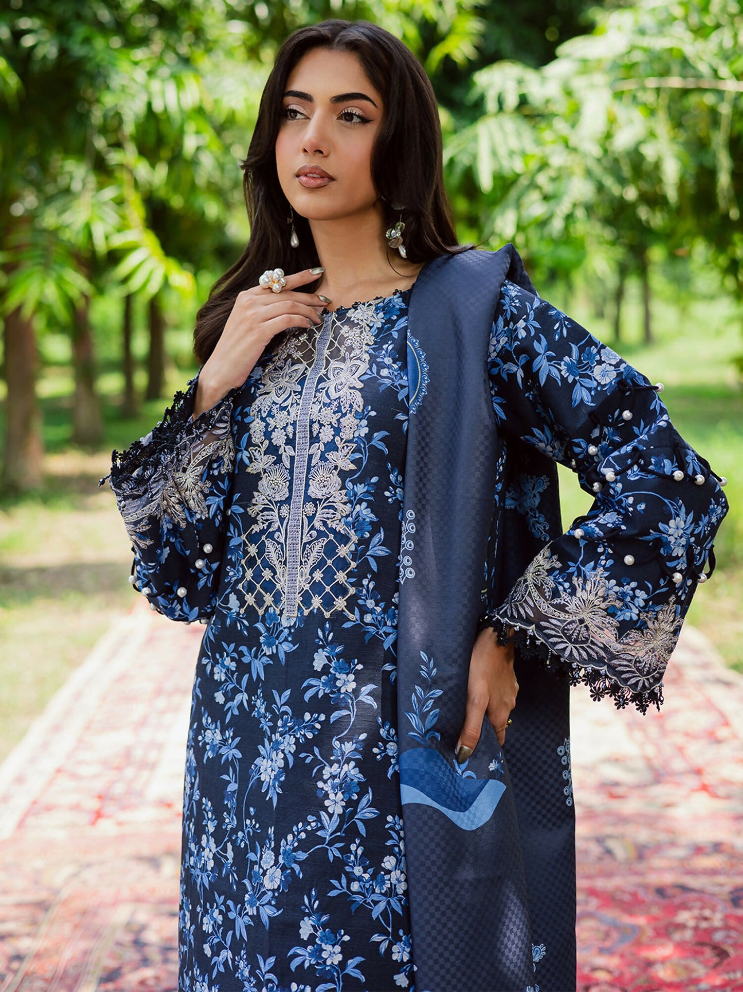 Parishay Rang e Sarma Khaddar Embroidered Unstitched 3-Piece Suit-SAR-11