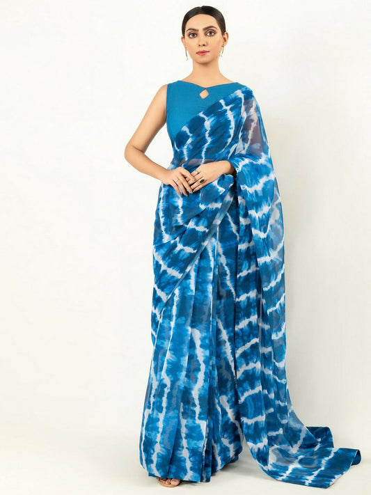 Imran Aftab Chiffon Printed Unstitched Saree-IASC 07