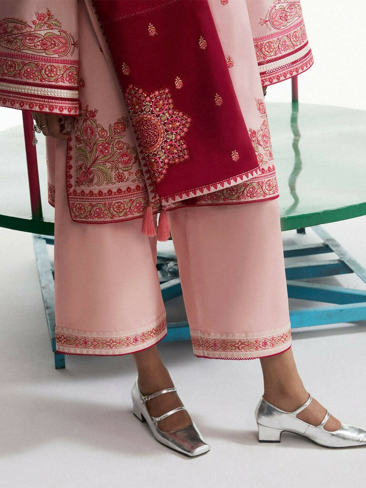 Jugnu by Hussain Rehar SS'25 Eid Pret Edit II Cotton Embroidered 2-Piece Suit-Giti