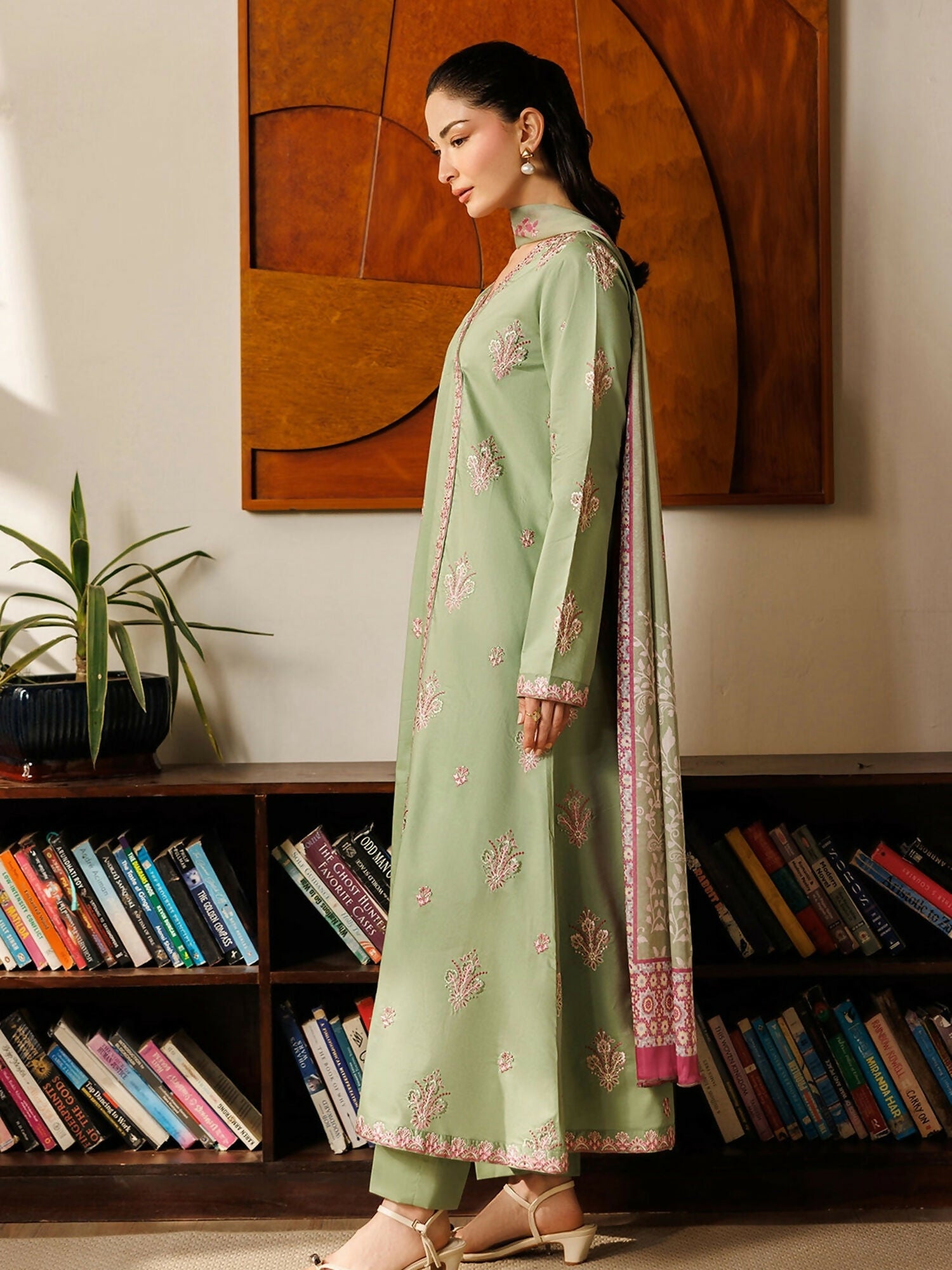 Panache Apparel Mistfall Ramadan Edit Cotton Embroidered Stitched Suit-Vera