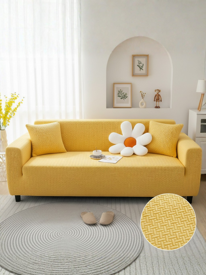 Elegant Bedding Stripe Jacquard Fitted Sofa Cover