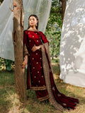 Panache Apparel Velvet Edit Micro Velvet 9000 Embroidered Stitched Suit-Surkh