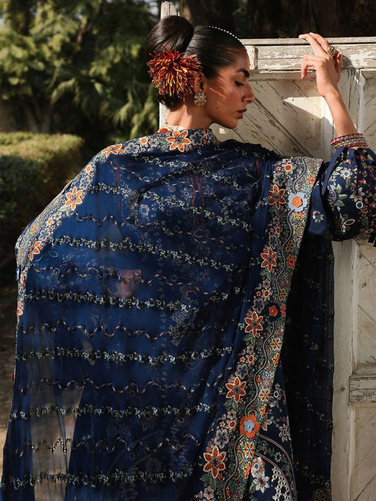 Hussain Rehar Luxury Lawn'26 Eid Edit Embroidered Unstitched 3-Piece Suit-Amalfi