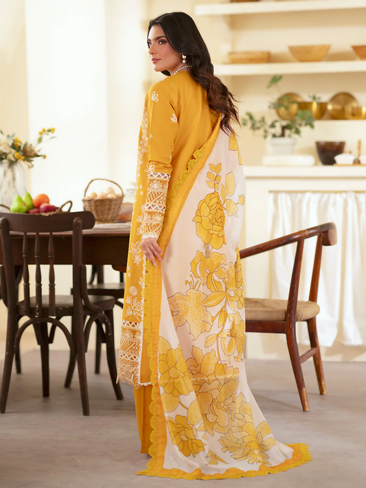 Mahnur Ember Lawn Embroidered Unstitched 3-Piece Suit-EM-013