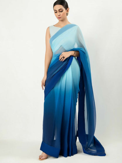 Imran Aftab Chiffon Printed Stitched Saree-IASC-18