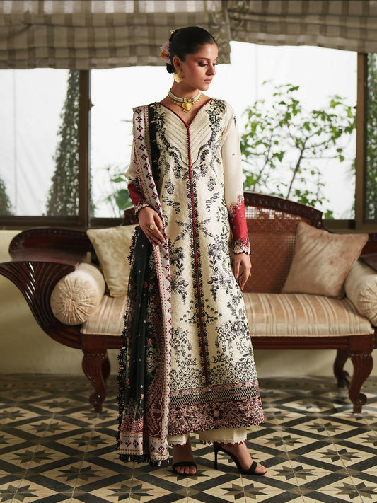 Binilyas Heritage Dore Summer'26 Lawn Embroidered Unstitched 3-Piece Suit-171-A