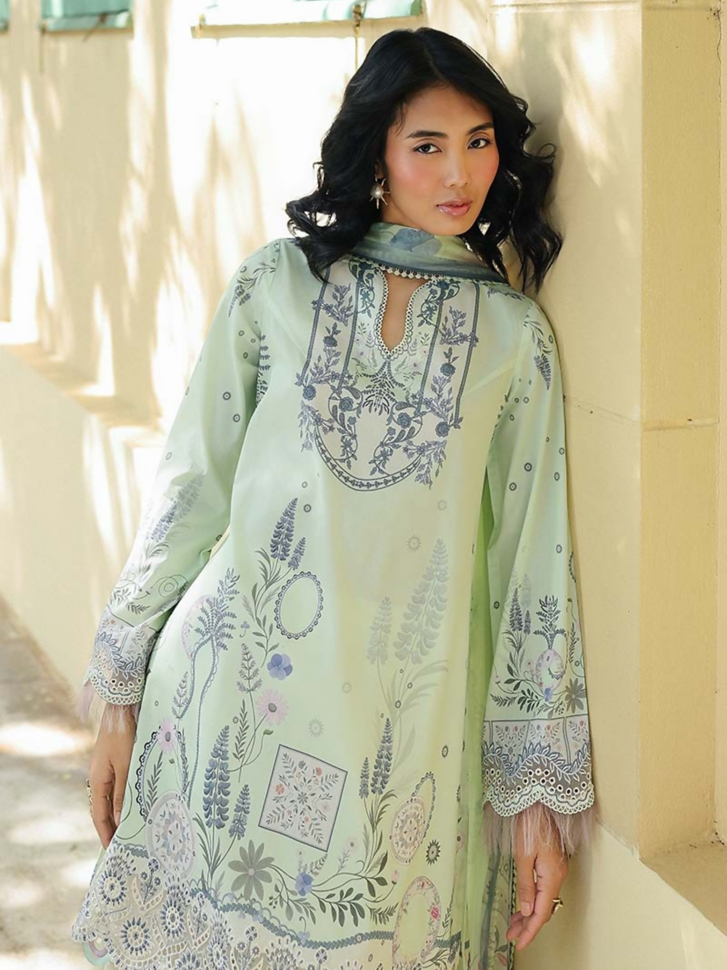Qalamkar Qprints Lawn'26 Embroidered Unstitched 3-Piece Suit-AX-04-(B)-Asha